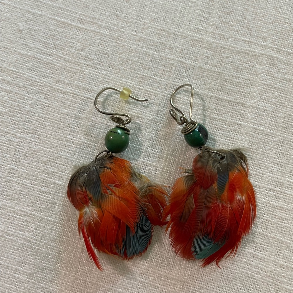 Feather Peruvian earrings